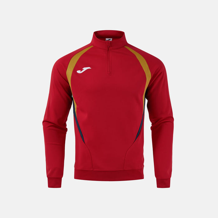 Red and gold sports jacket with a brand logo on a white background