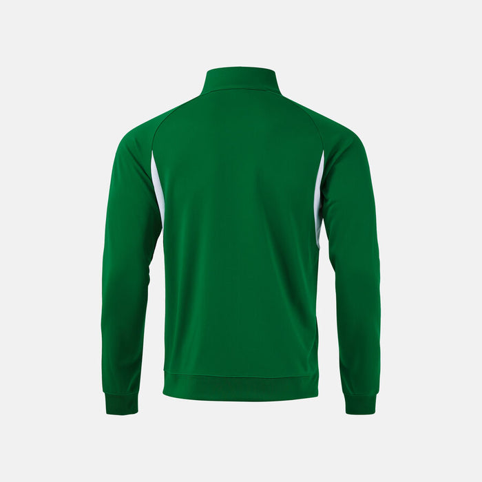 Green long-sleeve shirt with a quarter-zip on a white background