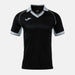 Black sports jersey with white accents on a light gray background