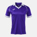Purple sports jersey with white accents on a light gray background