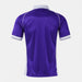 Purple sports jersey with white accents on a light gray background