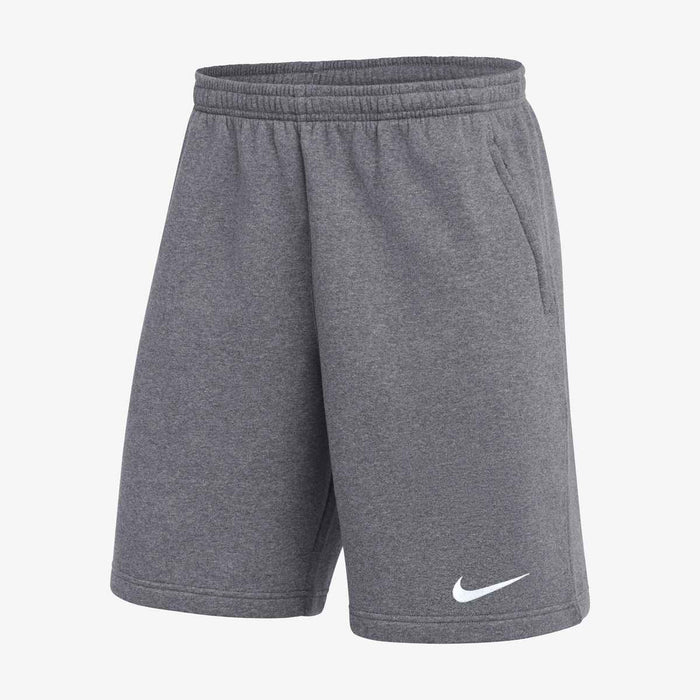 Nike Park Men's Fleece Soccer Shorts in Charcoal Heathr/White