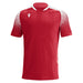Red sports jersey with white accents on a white background