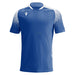 Blue sports jersey with white accents on a white background