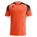 Orange sports jersey with black accents on a white background