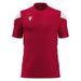 Red sports jersey with white accents on a white background
