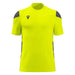 Yellow sports jersey with black accents on a white background