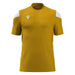 Yellow sports jersey with white accents on a white background