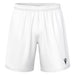 White shorts with a small black logo on a white background