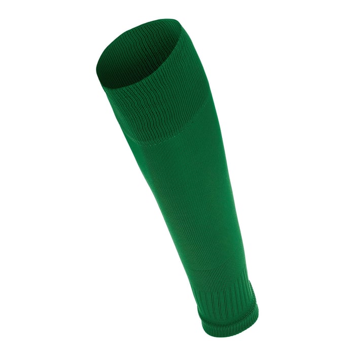 Green knee-high sock on a white background