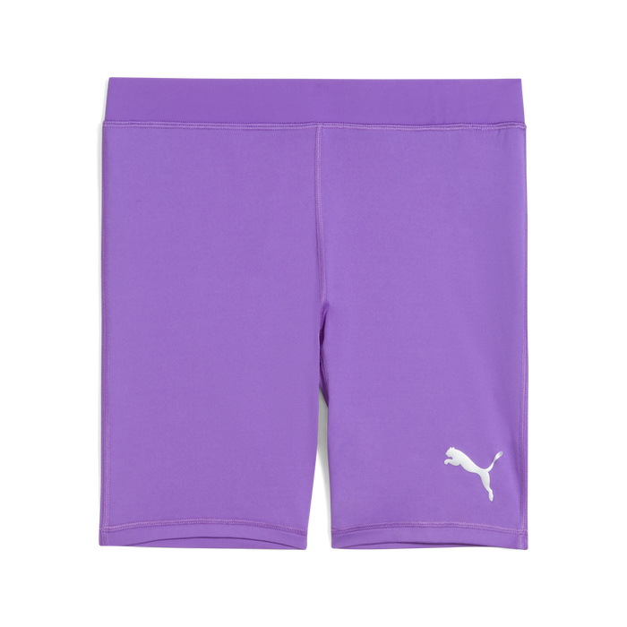 A pair of purple Puma baselayer shorts for men, with the Puma logo on the left leg.