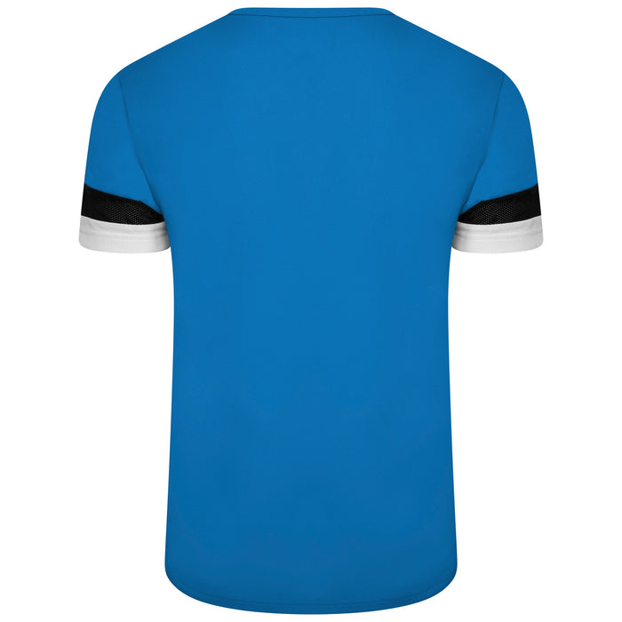 Puma Team Rise Short Sleeve Shirt in Electric Blue Lemonade/Black/White