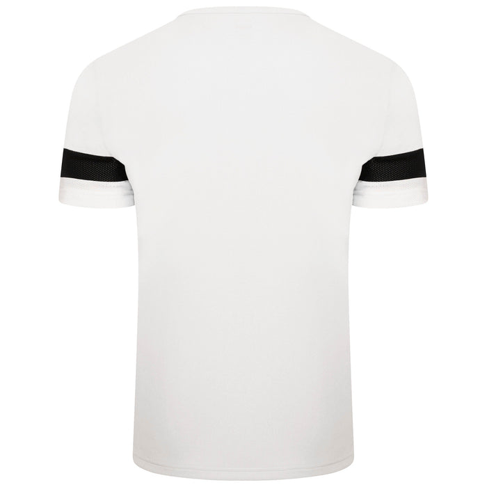 Puma Team Rise Short Sleeve Shirt in White/Black/White
