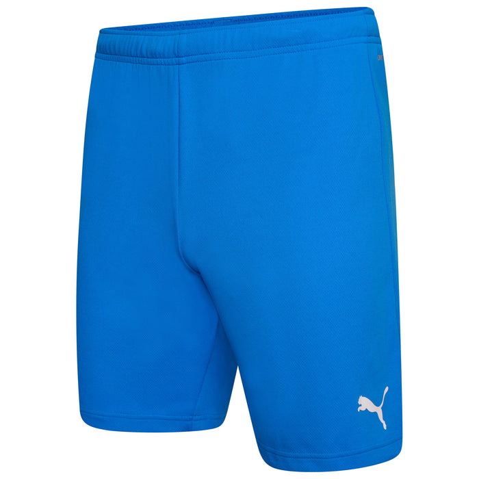 Puma Team Rise Shorts in Electric Blue Lemonade/White