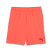 A pair of orange Puma Team GOAL 25 shorts with a Puma logo on the left side.