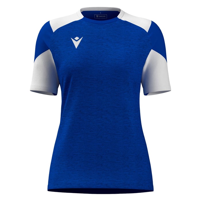 Macron Sphinx Women's Short Sleeve Shirt in blue and white