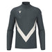 Dark gray long-sleeve shirt with geometric pattern on a white background