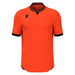Orange sports jersey with black accents on a white background