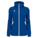 Blue jacket with a white zipper on a white background