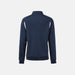 Navy blue half-zip sweatshirt on a light gray background