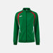 Green tracksuit jacket with red accents on a white background