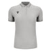 Gray polo shirt with a logo on a white background