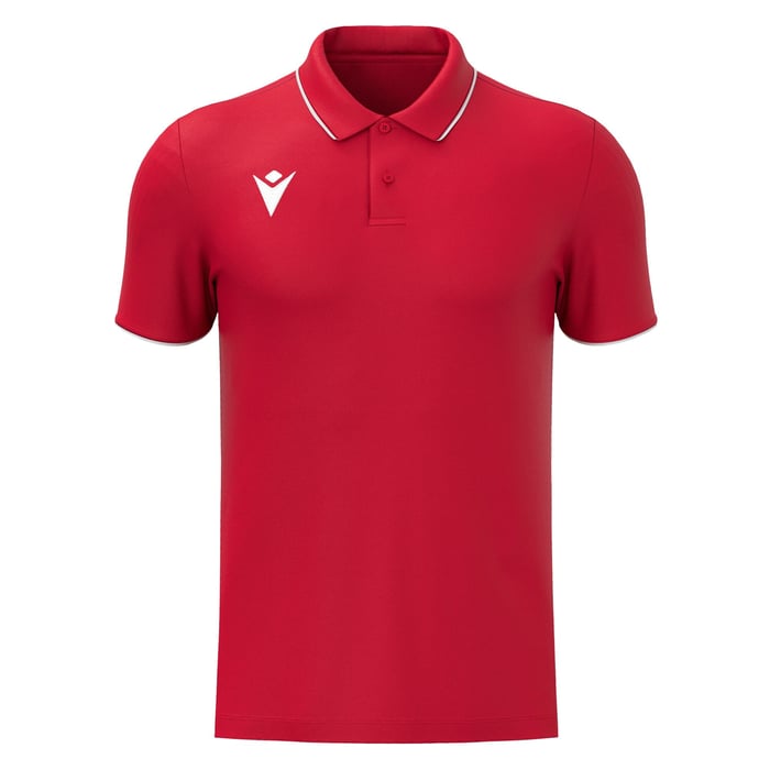 Macron Draco Hero Short Sleeve Polo Shirt in red