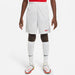 Nike Dri FIT Park III Short in White/University Red with white nike socks and white nike football boots