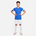 Royal Blue Nike Tee with Nike Dri FIT Park III Short in White/Royal Blue and white nike socks and white nike football boots