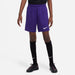 Nike Dri FIT Park III Short in Court Purple/White with black nike socks and black nike trainers