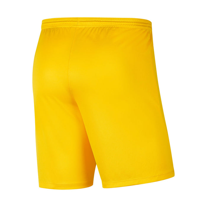 back of Nike Dri-fit Park III Short in tour yellow