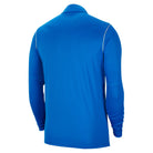 back of Nike Park 20 Knit Track Jacket in University Blue/White