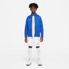 Nike Park 20 Knit Track Jacket in University Blue/White with white nike shorts and white nike socks and white nike trainers