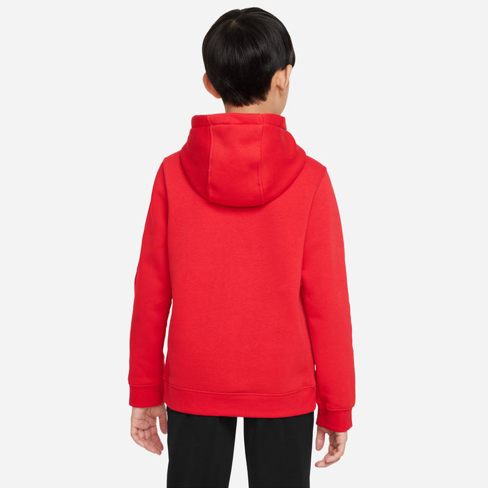 back of Nike Park 20 Hoodie in university red