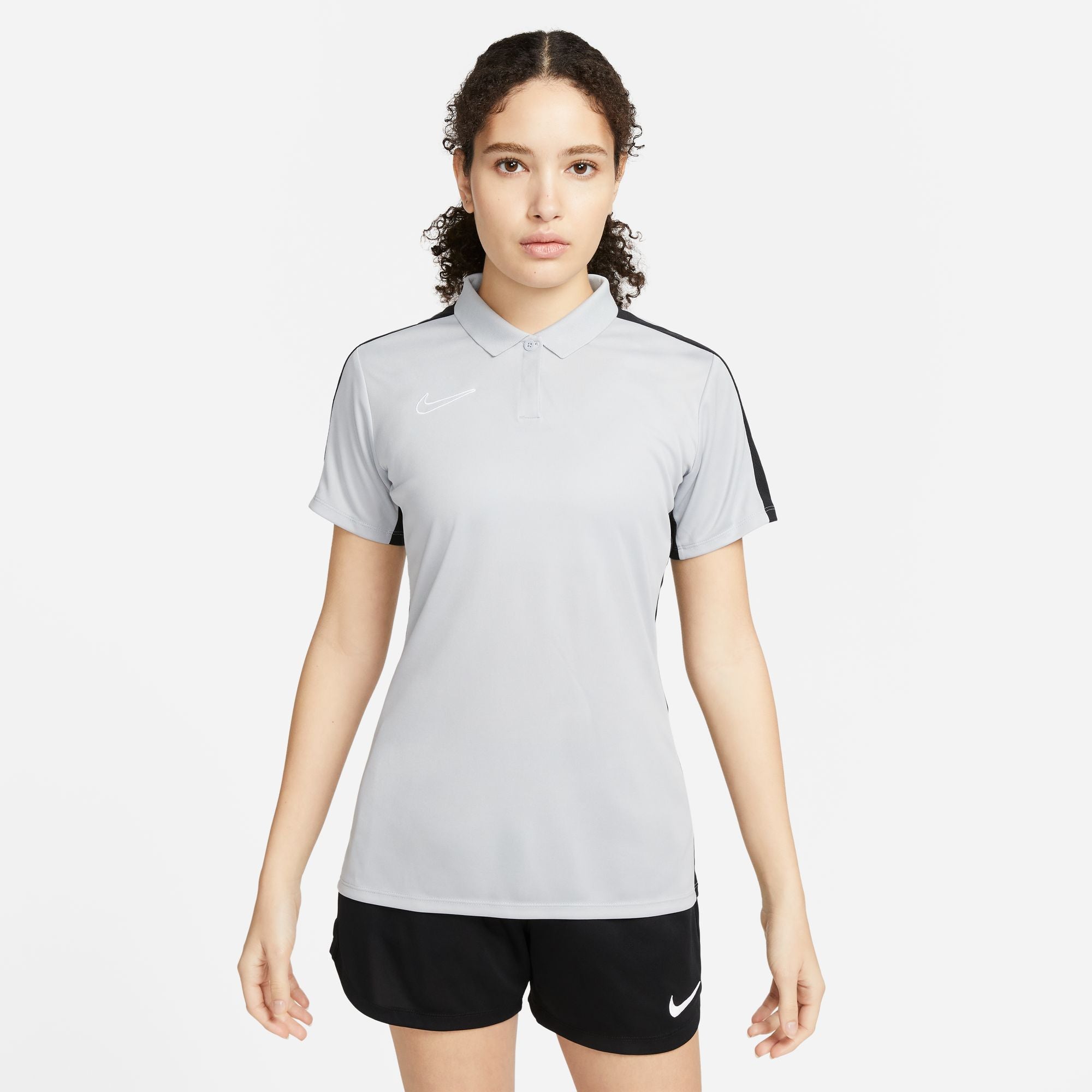 Nike Dri FIT Academy 23 Women's Short Sleeve Polo in Wolf Grey/Black