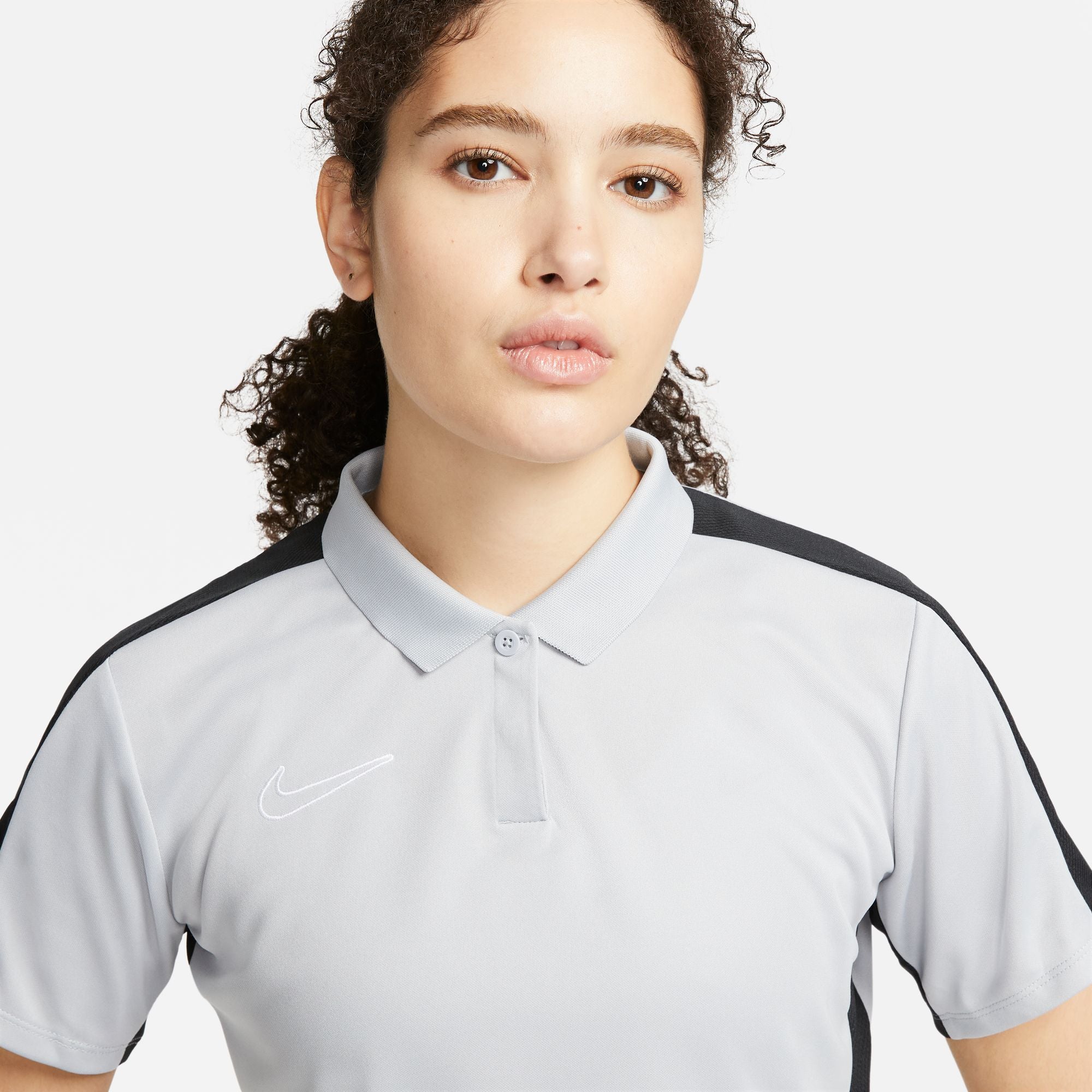 Nike Dri FIT Academy 23 Women's Short Sleeve Polo in Wolf Grey/Black