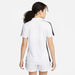 back of Nike Dri FIT Academy 23 Women's Short Sleeve Polo in White/Black