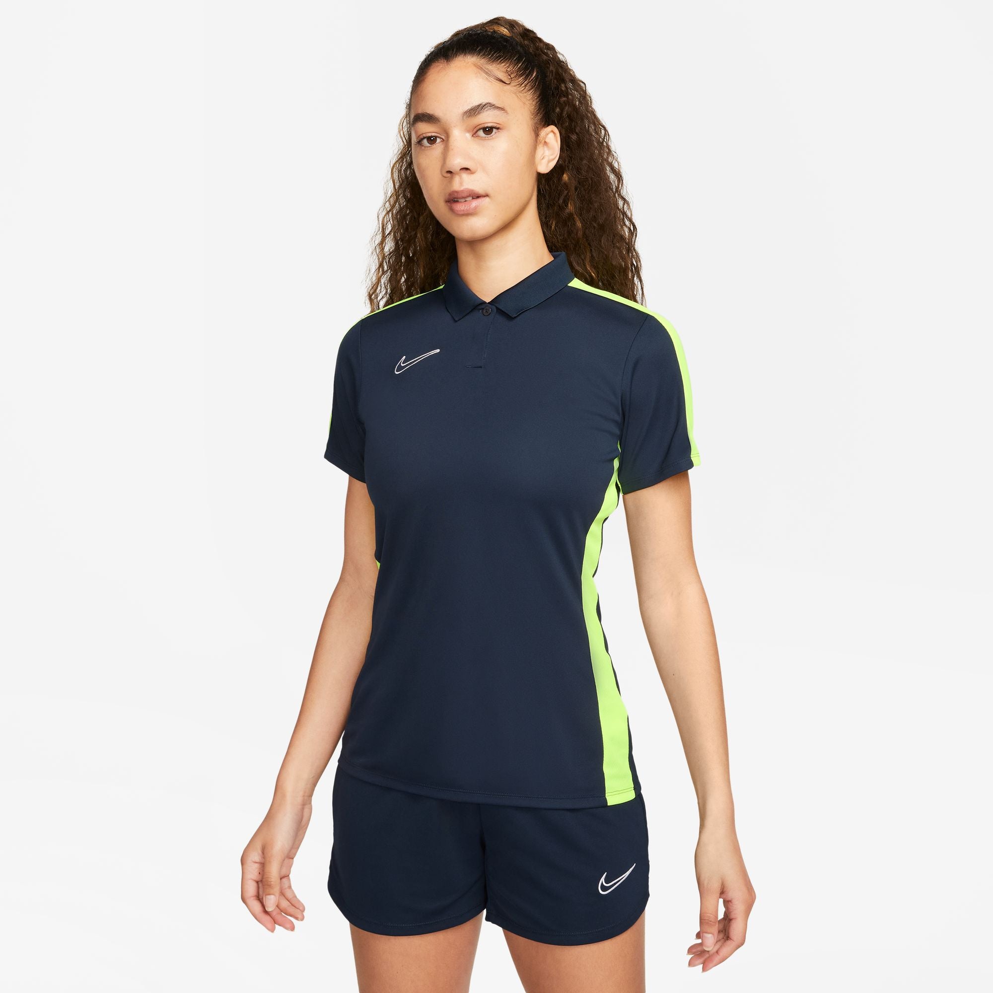 Nike Dri FIT Academy 23 Women's Short Sleeve Polo in Obsidian/Volt