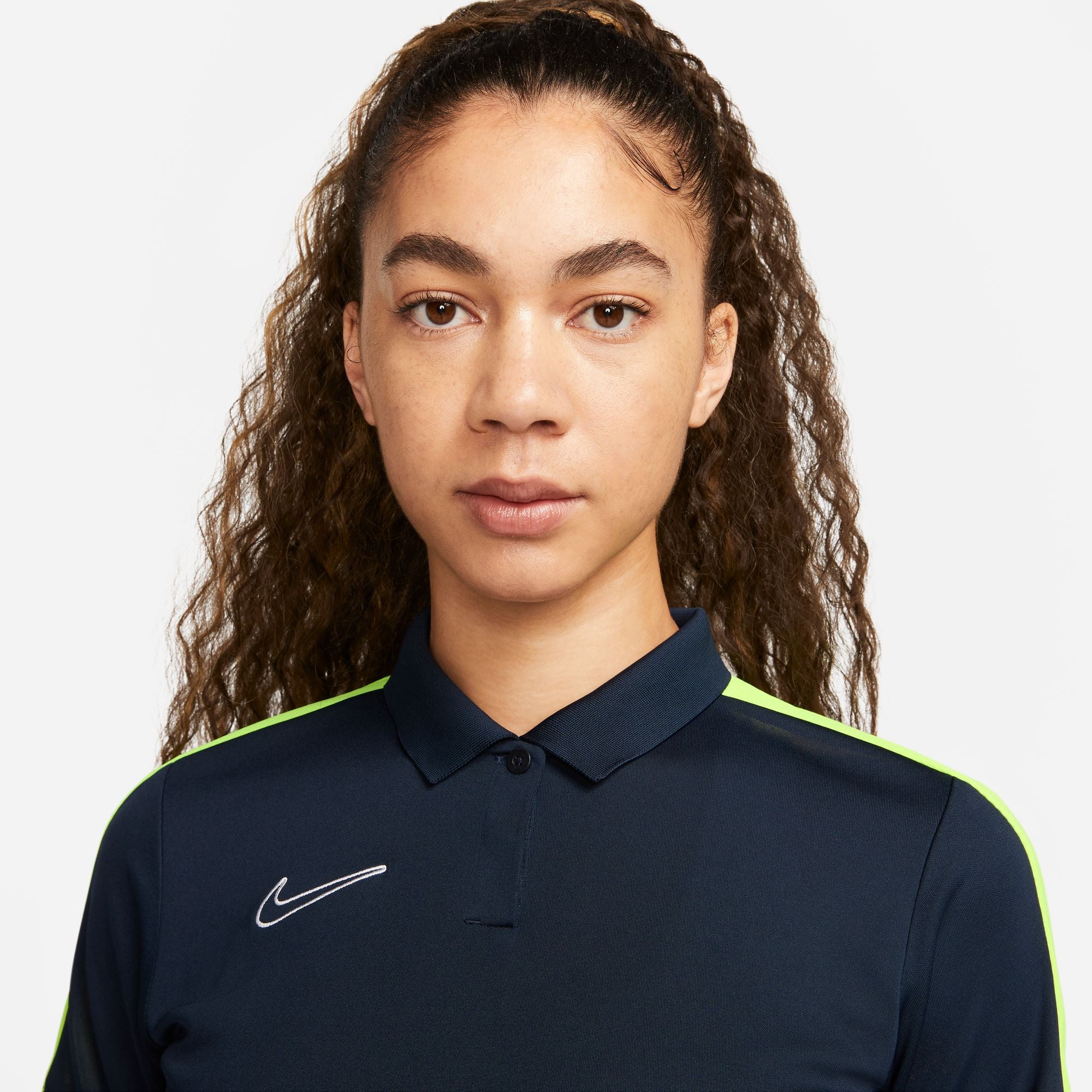 Nike Dri FIT Academy 23 Women's Short Sleeve Polo in Obsidian/Volt