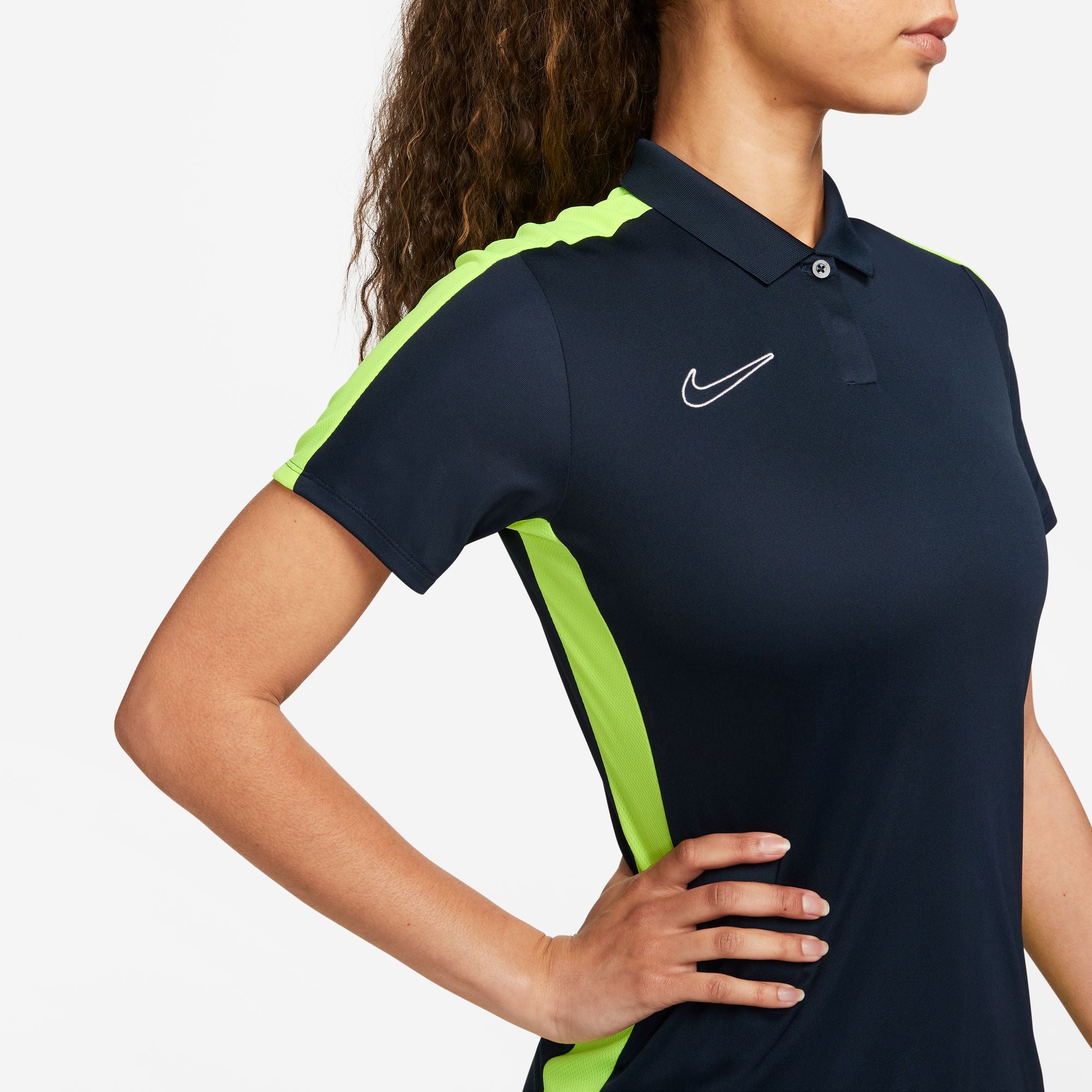 Nike Dri FIT Academy 23 Women's Short Sleeve Polo in Obsidian/Volt