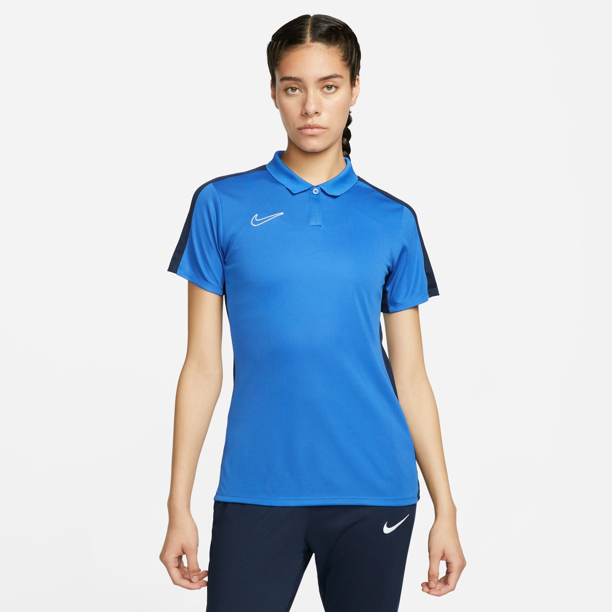 Nike Dri FIT Academy 23 Women's Short Sleeve Polo in Royal Blue/Obsidian