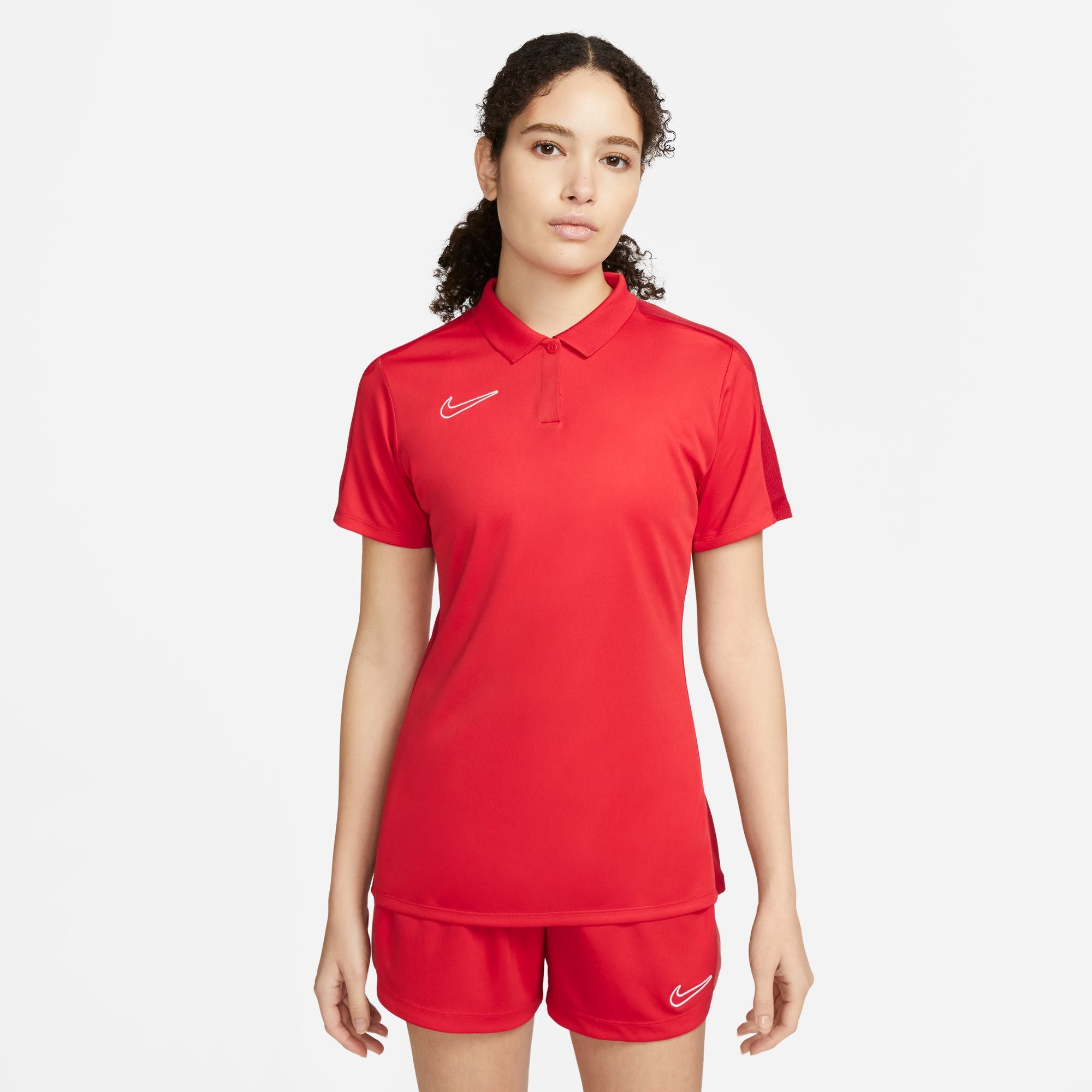 Nike Dri FIT Academy 23 Women's Short Sleeve Polo in University Red/Gym Red