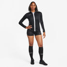 Nike Dri FIT Academy 23 Women's Knit Track Jacket in black with black nike shorts and black nike socks and black nike trainers