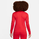 back of Nike Dri FIT Academy 23 Women's Knit Track Jacket in university red/gym red