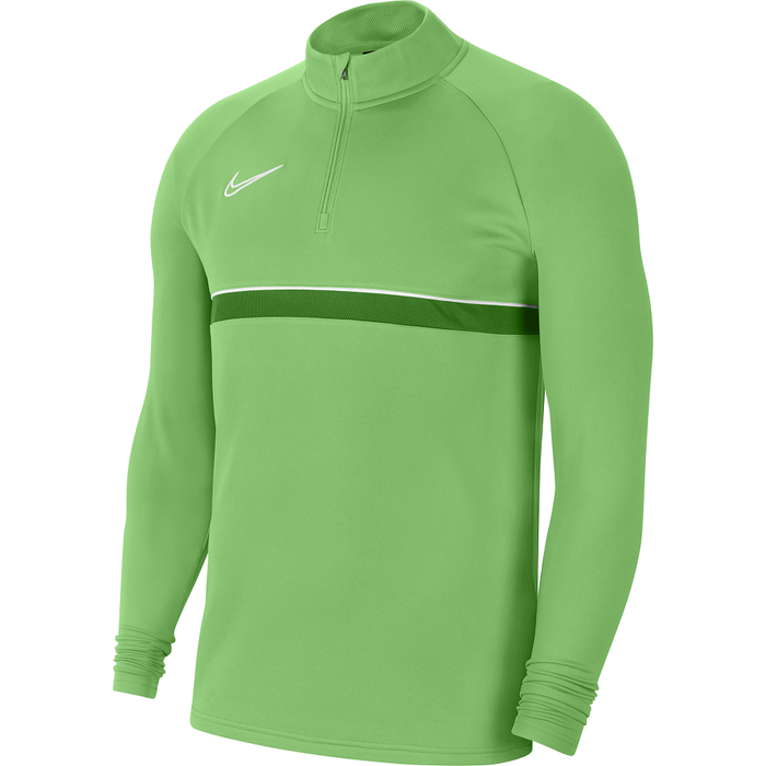 Nike Academy 21 1/4 Zip Drill Top in Lt Green Spark/White/Pine Green/White