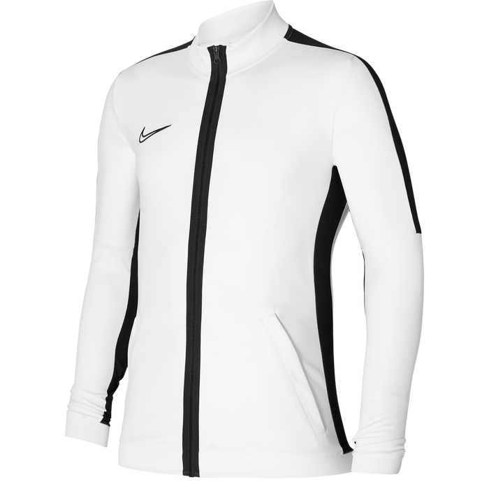 Nike Dri FIT Knit Track Jacket in White/Black/Black