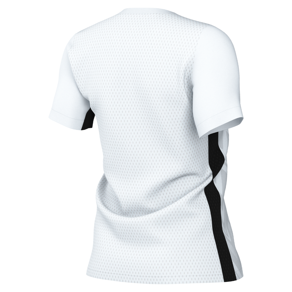back of Nike Dri-Fit Challenge V Shirt Short Sleeve Women's in white