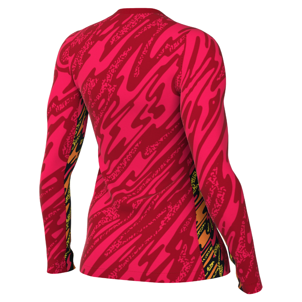back of Nike Dri-FIT Gardien V Goalkeeper Long Sleeve Shirt Women's in bright crimson