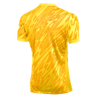 back of Nike Dri-FIT Gardien V Goalkeeper Short Sleeve Shirt in tour yellow