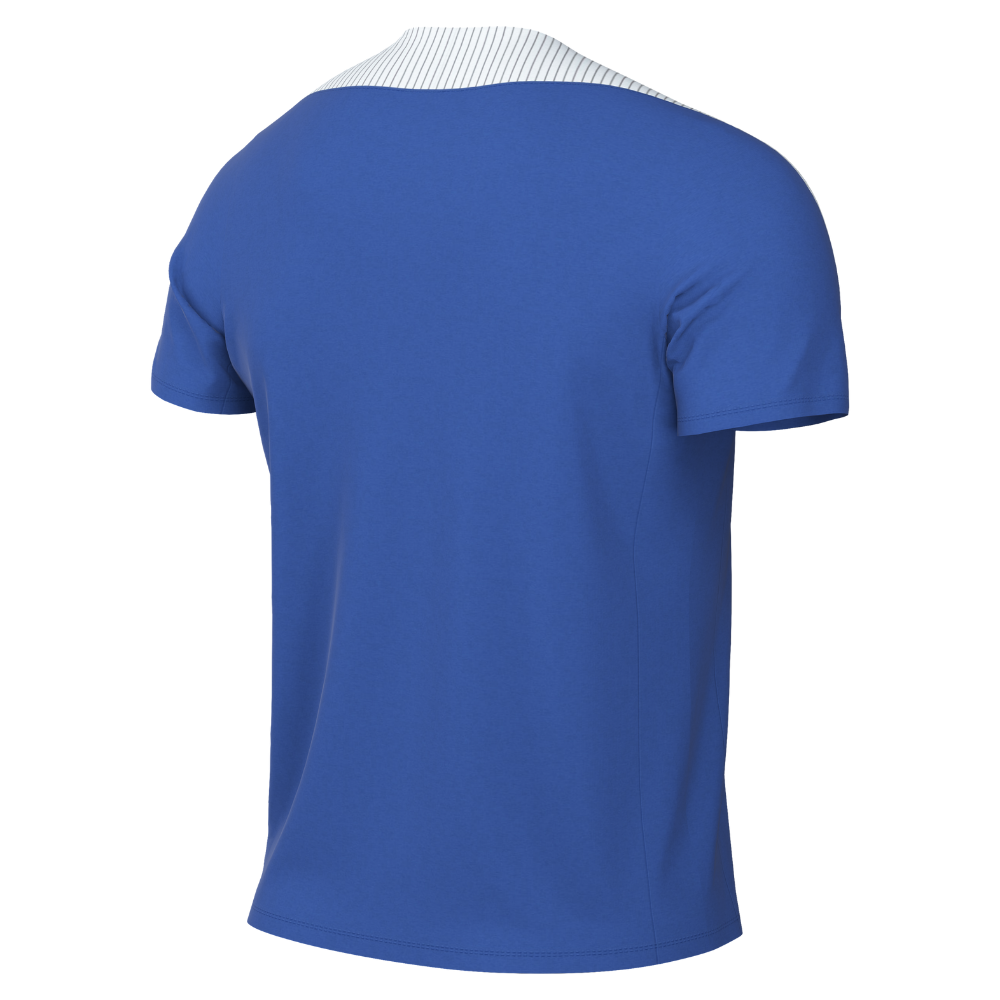 back of Nike Dri-FIT Strike 24 Short Sleeve Shirt in royal blue